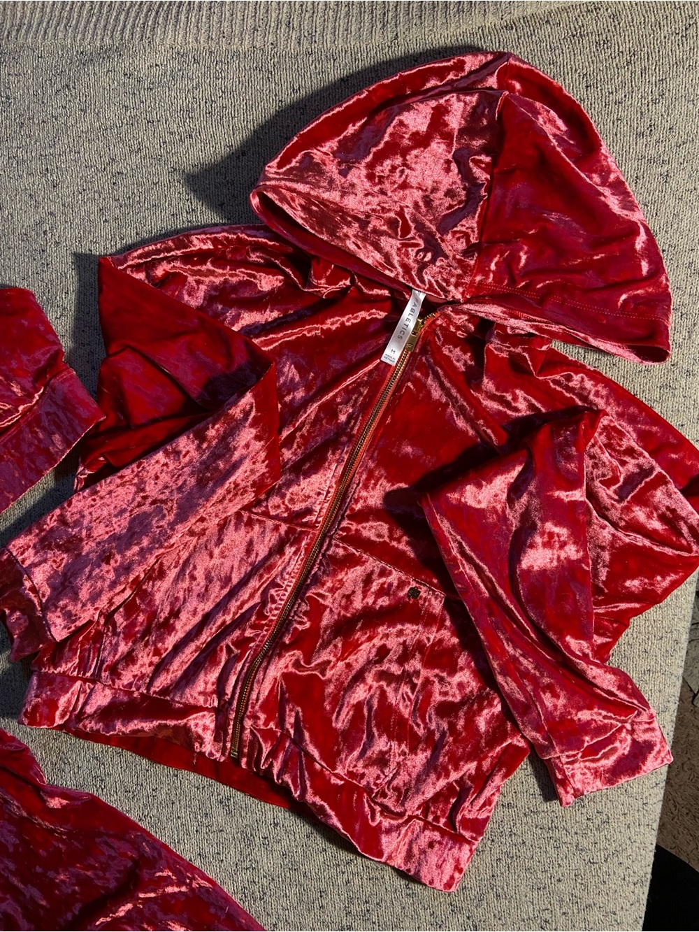 Red Velour 3-Piece Fabletics Set